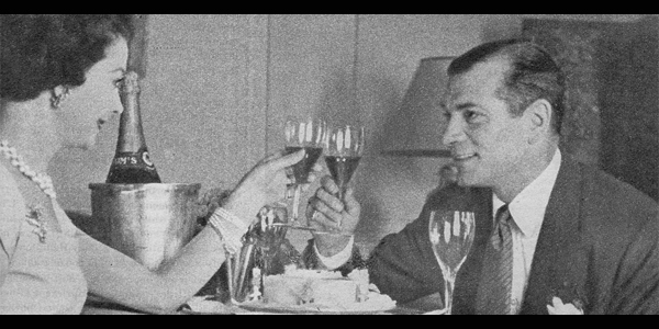 Vivien Leigh and Laurence Olivier toast Larry's birthday