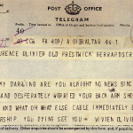 Telegram from Vivien Leigh to Laurence Olivier