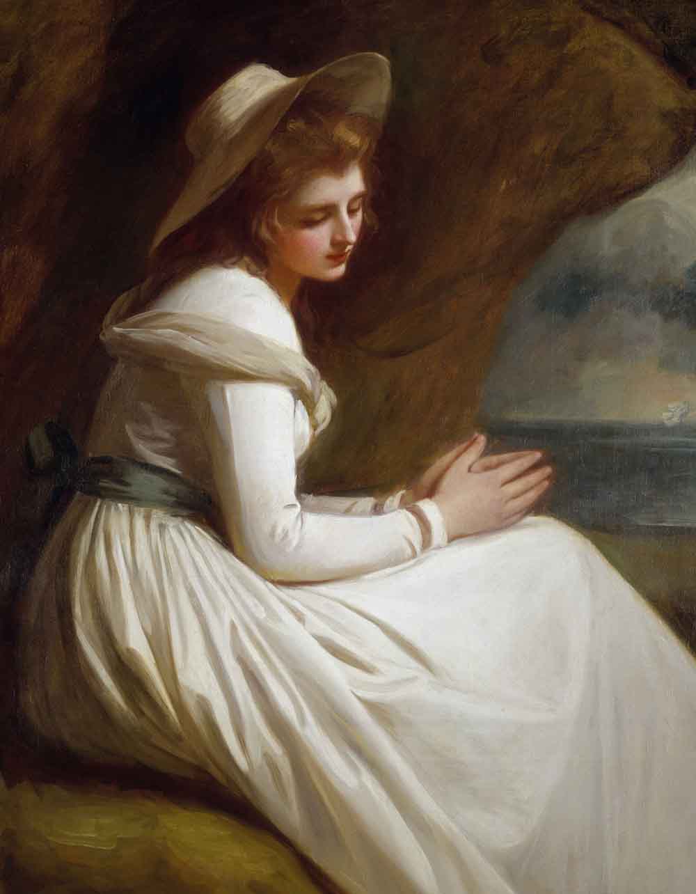 Emma Hart, later Lady Hamilton, circa 1765-1815 (also formerly known as 'Lady Hamilton as Ariadne'). George Romney. BHC2736