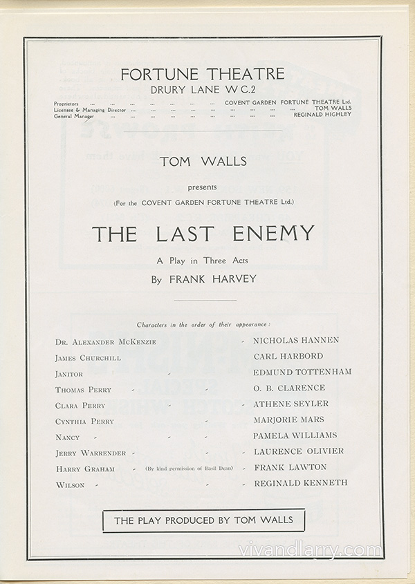 The Last Enemy, starring Laurence Olivier